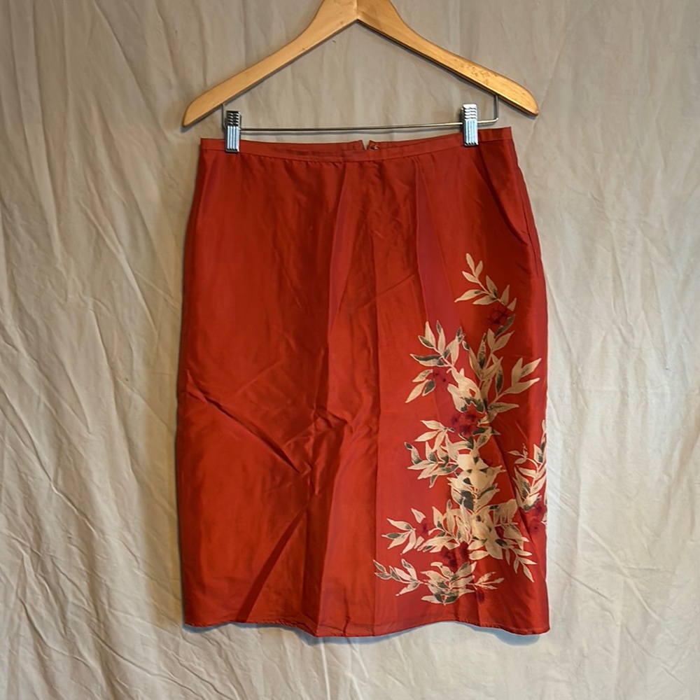 Banana Republic Orange Floral Skirt